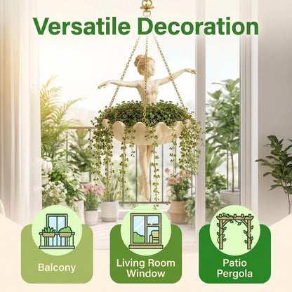 Ballet Dancer Hanging Planter – Graceful Artistry, Living Greenery 🩰🌿