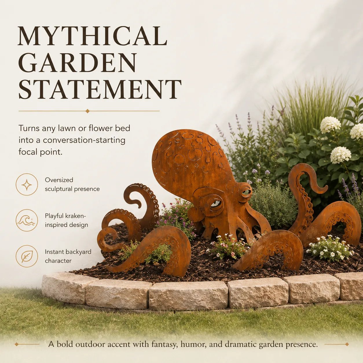 🔥2026 Hot Sale - 🐙Rust Patina Giant Squid Garden Sculpture