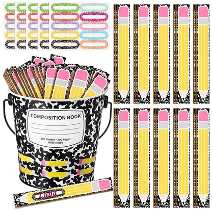 👩‍🏫121/101 Pcs Back to School Teacher Gift Flip Name Sticks Set with Storage Cup,Student Name Sticks with Metal Buckets & Stickers – Classroom Management & Student Grouping Tool for Teachers - Cow Prin / 101 Pcs