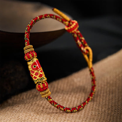 Buddha Stones Koi Fish Luck Hand-Woven String Bracelet - image 13