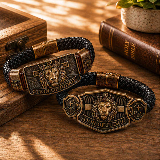 "Lion of Judah" Men's Christian Bracelet – Father's Day Gift