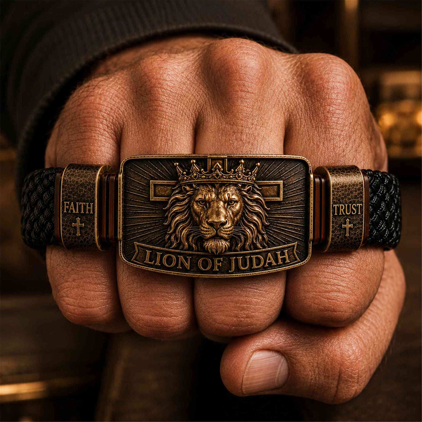 "Lion of Judah" Men's Christian Bracelet – Father's Day Gift
