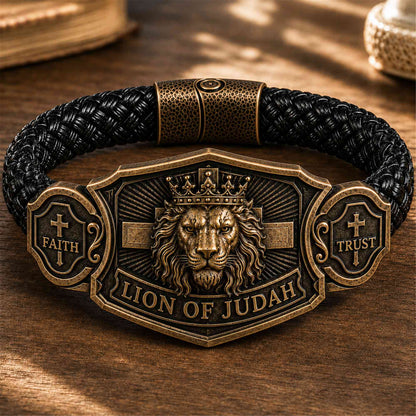 "Lion of Judah" Men's Christian Bracelet – Father's Day Gift