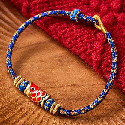 Buddha Stones Koi Fish Luck Hand-Woven String Bracelet - Blue With Koi Fish Accessory - image 16