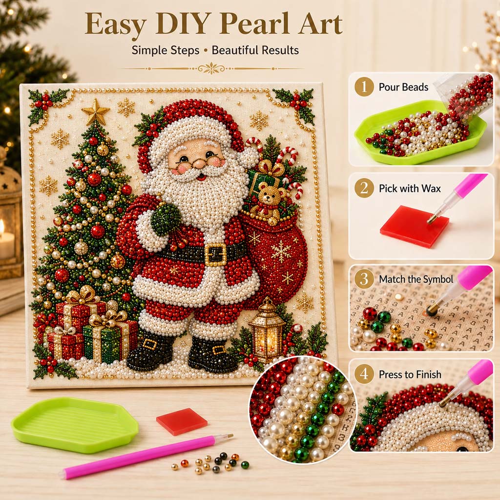 Christmas Farmhouse Decor DIY Diamond Pearl Art Kit