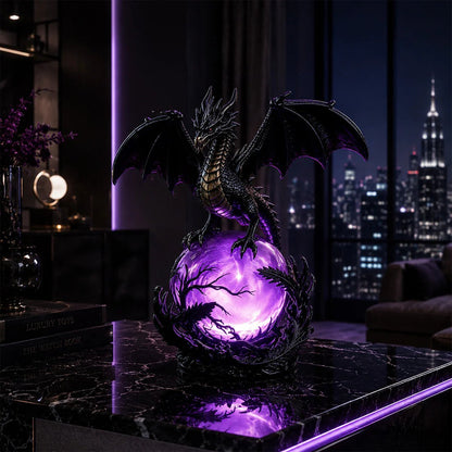 🔮🐉Gothic Dragon LED Crystal Ball Lamp for Dark Aesthetic Decor✨