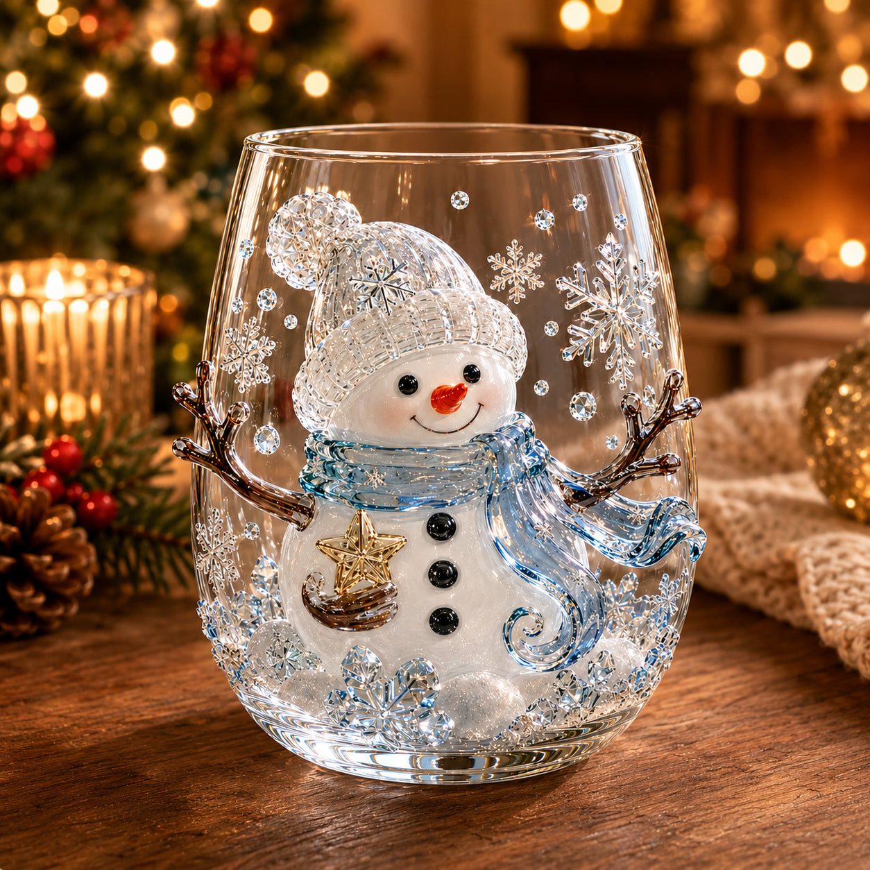 🎅Magical Christmas 3D Glass Cup Collection – Santa, Reindeer, Snowman & Christmas Tree