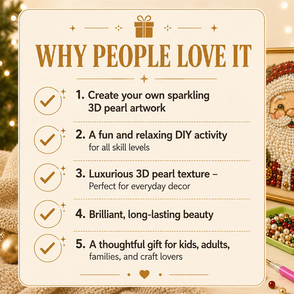 Christmas Farmhouse Decor DIY Diamond Pearl Art Kit