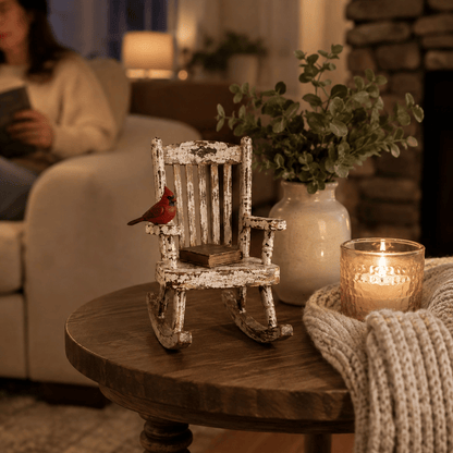 Rustic Cardinal Rocking Chair Decor