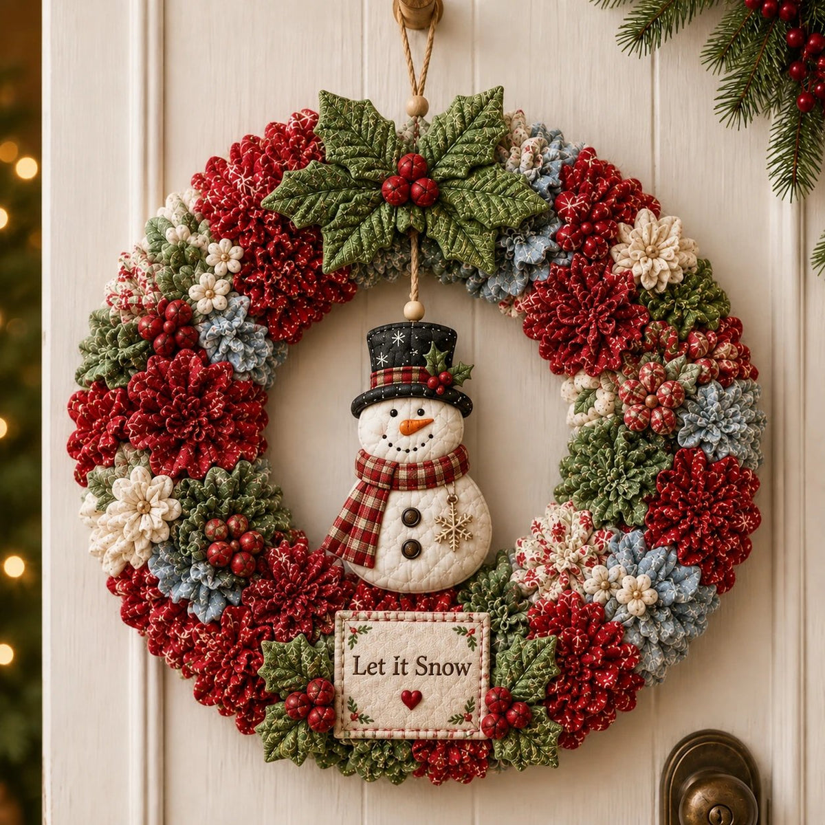 49% Off Last Day - BUY 3 GET 1 FREE🔥🎄 3D Fabric Poke Wreath DIY Kit With Tutorial & Guide Included
