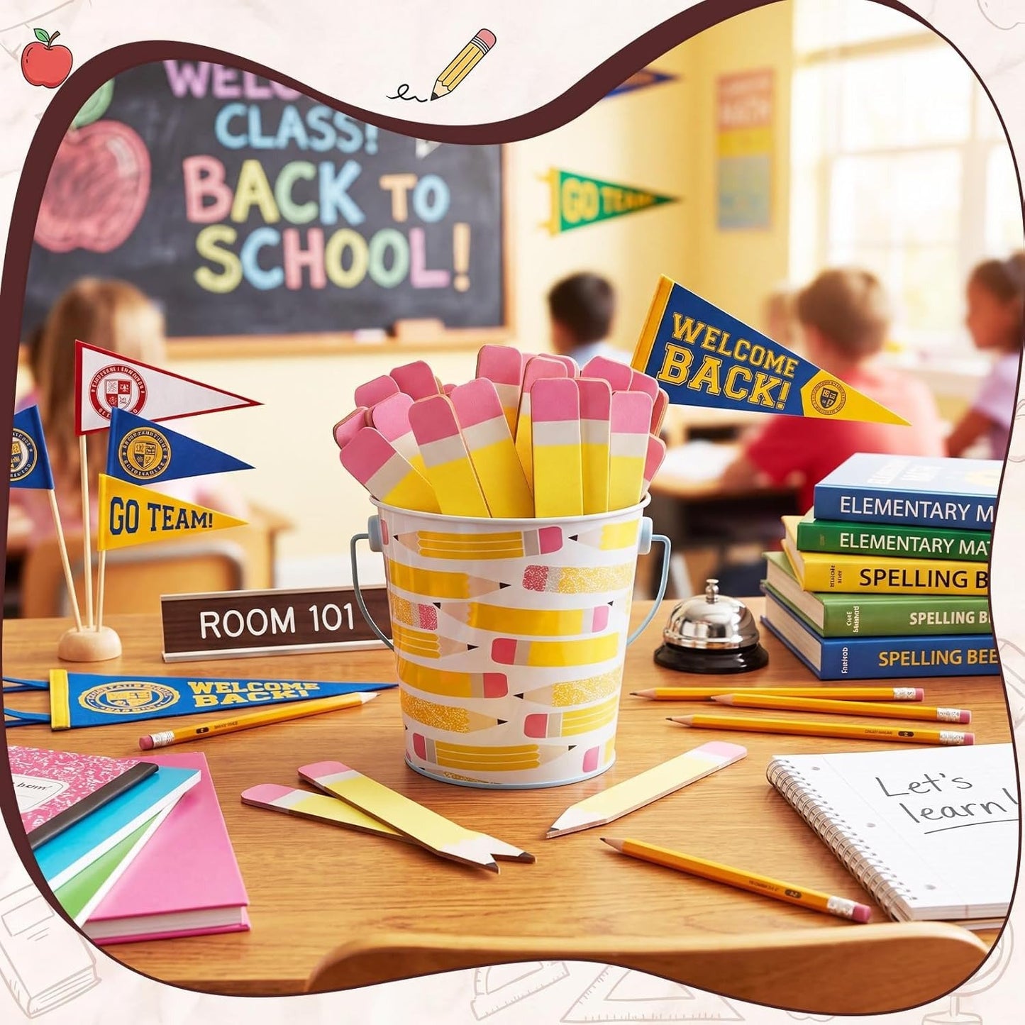 👩‍🏫121/101 Pcs Back to School Teacher Gift Flip Name Sticks Set with Storage Cup,Student Name Sticks with Metal Buckets & Stickers – Classroom Management & Student Grouping Tool for Teachers - Cow Prin / 101 Pcs