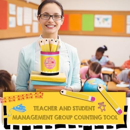 👩‍🏫121/101 Pcs Back to School Teacher Gift Flip Name Sticks Set with Storage Cup,Student Name Sticks with Metal Buckets & Stickers – Classroom Management & Student Grouping Tool for Teachers - Cow Prin / 101 Pcs