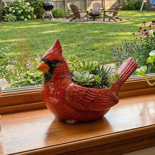 🐦 Cardinal Bird Succulent Planter