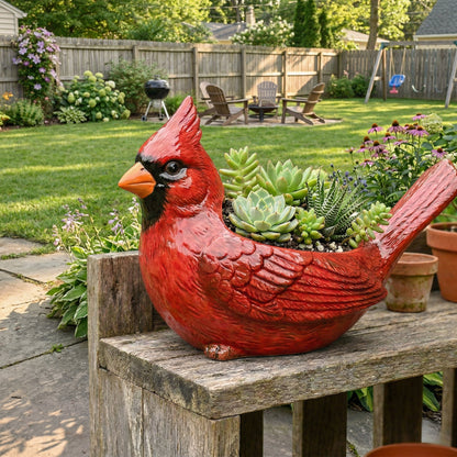 🐦 Cardinal Bird Succulent Planter