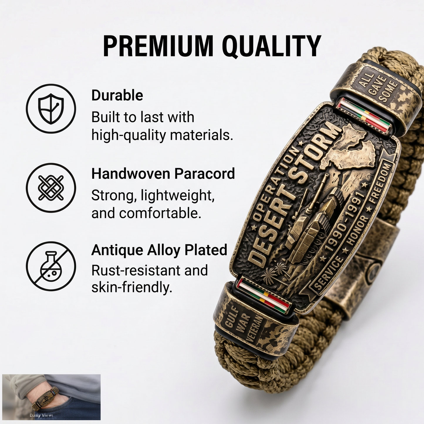 🎉Operation Desert Storm Veteran Paracord Bracelet