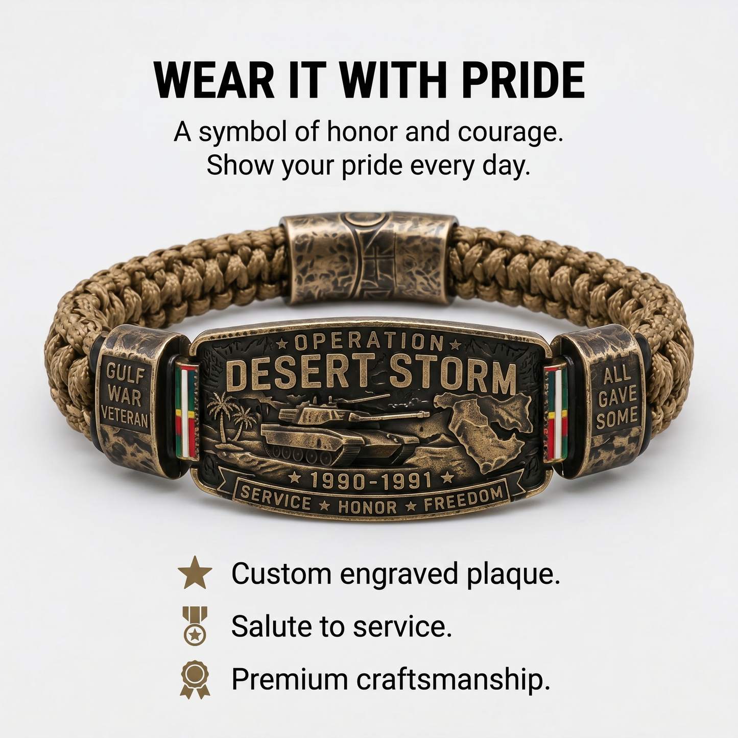 🎉Operation Desert Storm Veteran Paracord Bracelet
