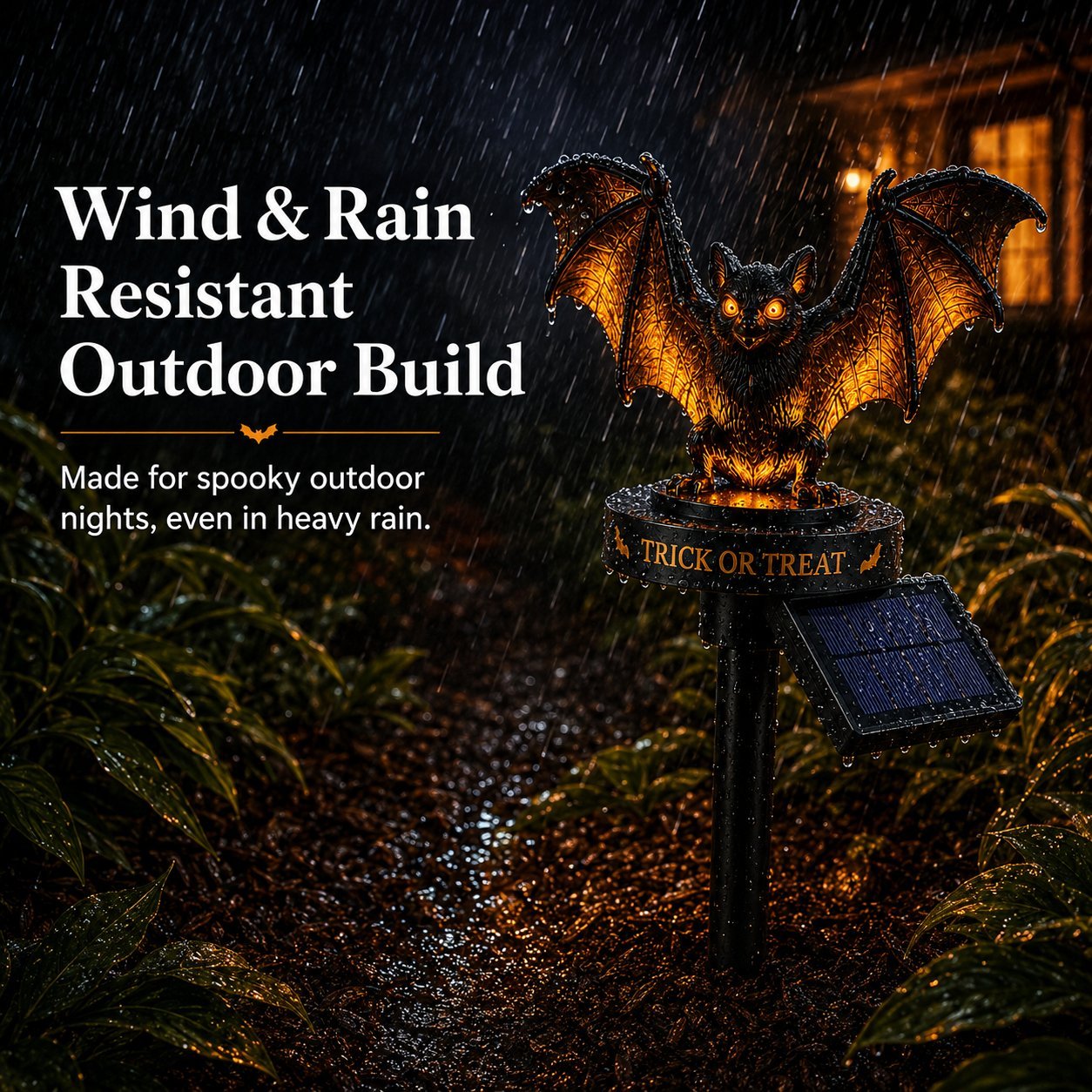 Solar Halloween Bat Garden Stake Light