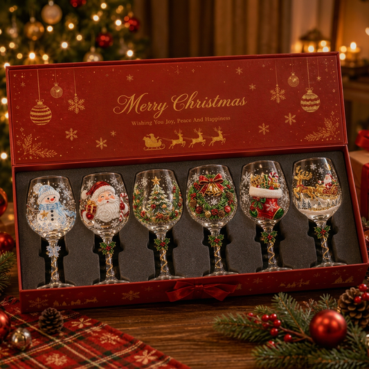 🔥🎁 Christmas Wine Glass Collection Gift Box Set ✨