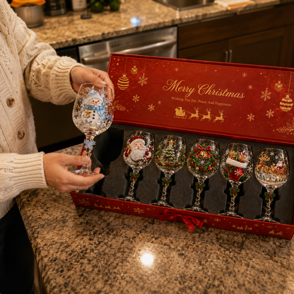 🔥🎁 Christmas Wine Glass Collection Gift Box Set ✨