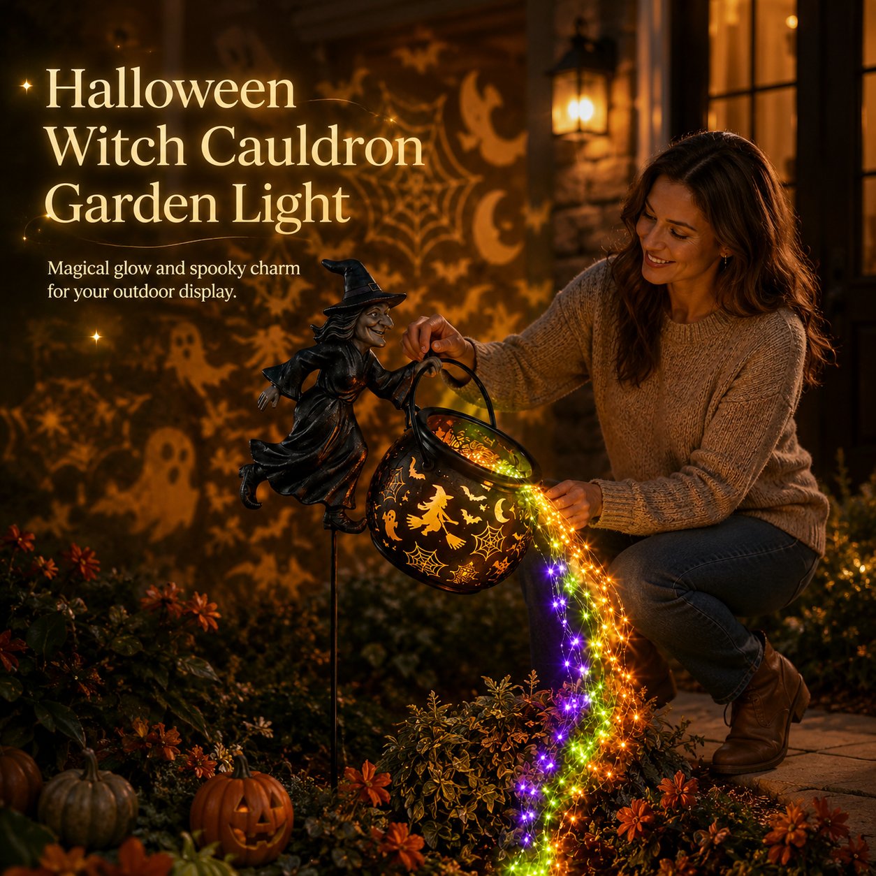 🎃Witch Potion Waterfall Garden Lamp