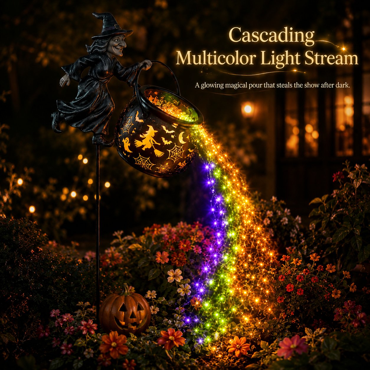 🎃Witch Potion Waterfall Garden Lamp