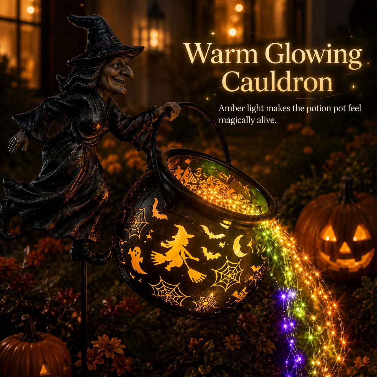 🎃Witch Potion Waterfall Garden Lamp