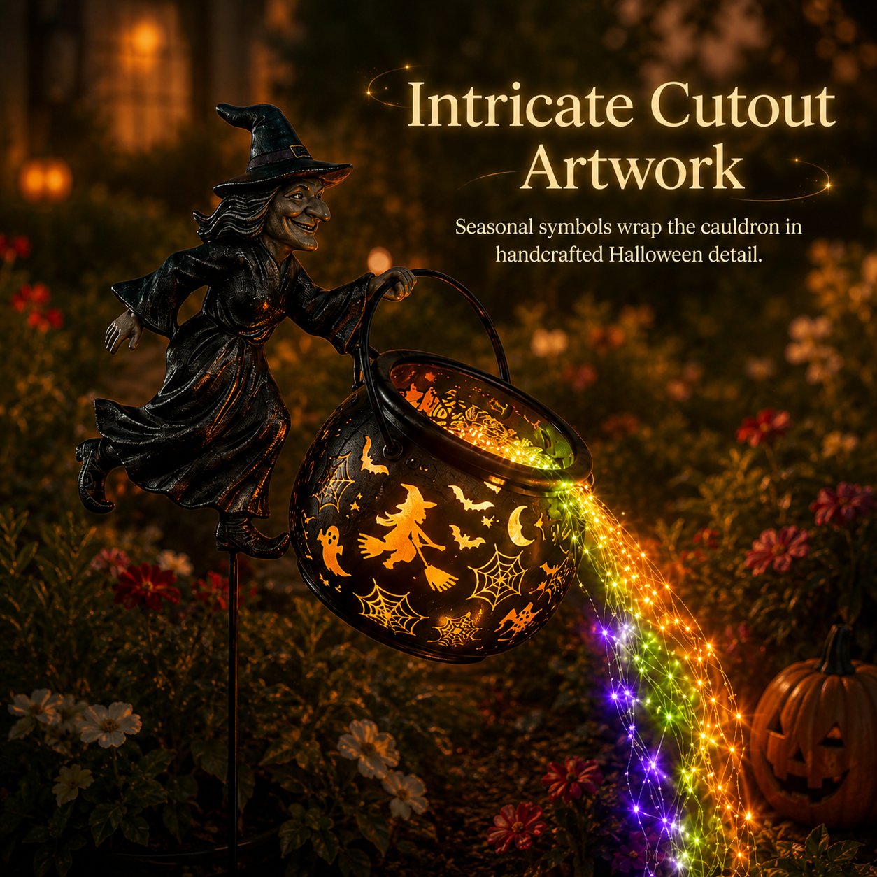 🎃Witch Potion Waterfall Garden Lamp