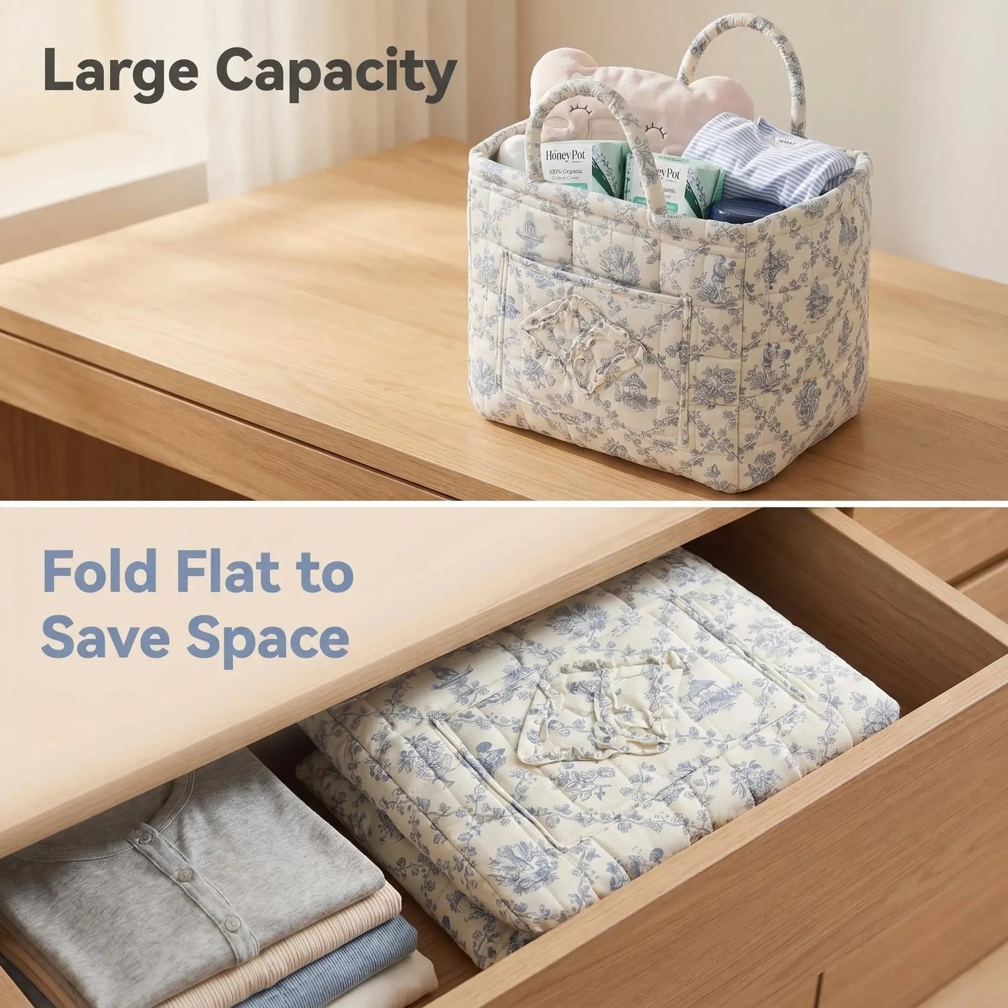 💕Hot sale 49% OFF💖🌸🧺 Floral Foldable Storage Basket — Stylish, Practical & Space-Saving 🌸