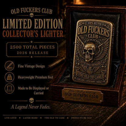 ☠️ Old Fuckers Club Vintage Lighter | 2026 Limited Edition Collectible Metal Lighter