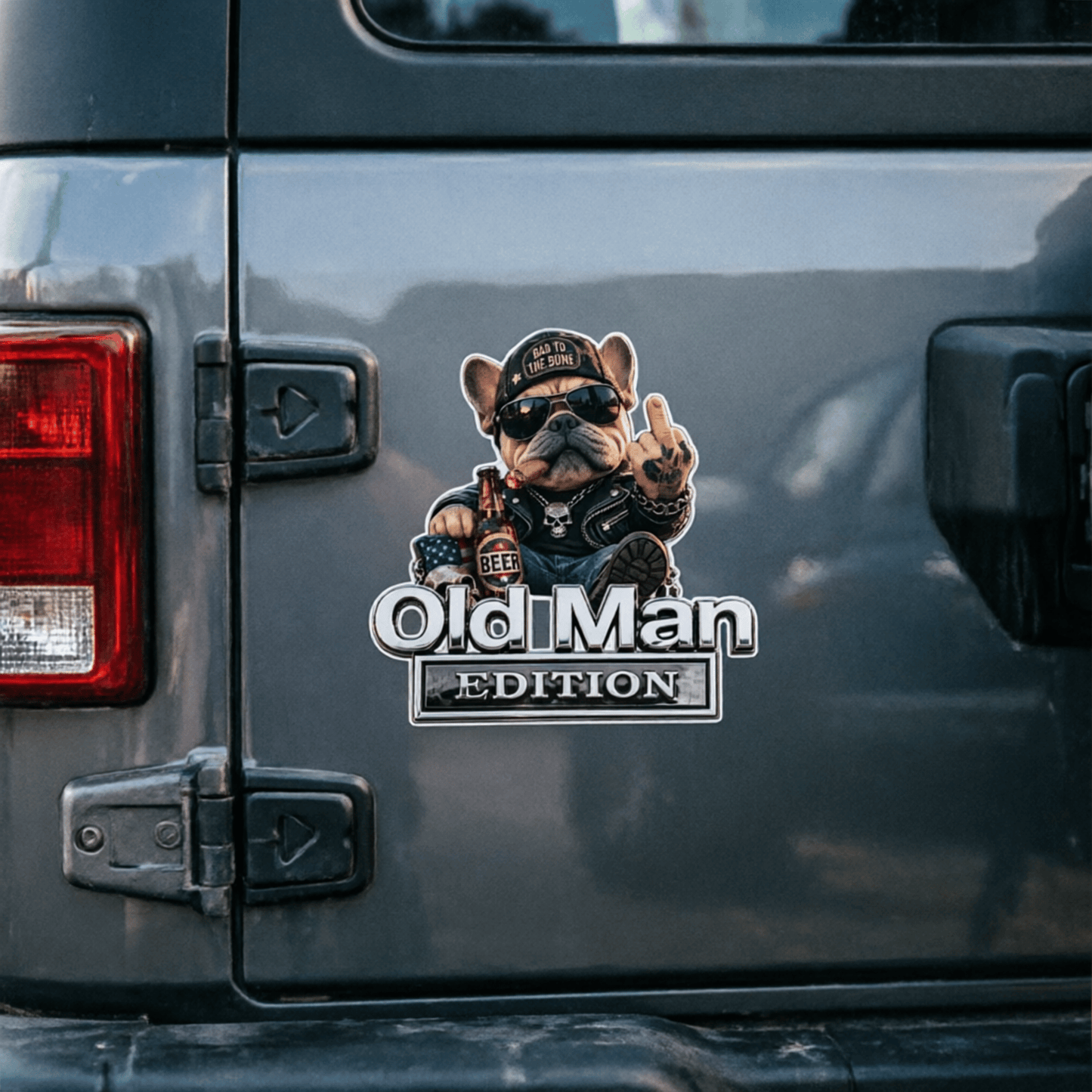 🚗 Funny Old Man Edition Vehicle Badge — 3D Chrome Metal Emblem, Perfect Father's Day & Birthday Gift for Dad, Grandpa, Husband, Truck & SUV Owners - BUY 1