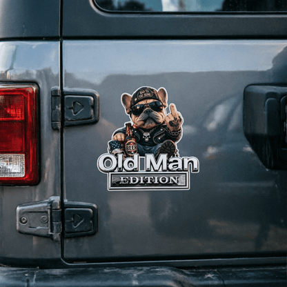 🚗 Funny Old Man Edition Vehicle Badge — 3D Chrome Metal Emblem, Perfect Father's Day & Birthday Gift for Dad, Grandpa, Husband, Truck & SUV Owners - BUY 1