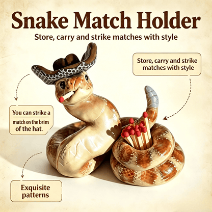 🐍 Snake Matchbox – Creative Decorative Match Holder with Artistic Design for Candles & Home Styling - Buy 1