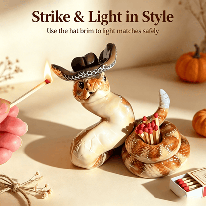🐍 Snake Matchbox – Creative Decorative Match Holder with Artistic Design for Candles & Home Styling - Buy 1