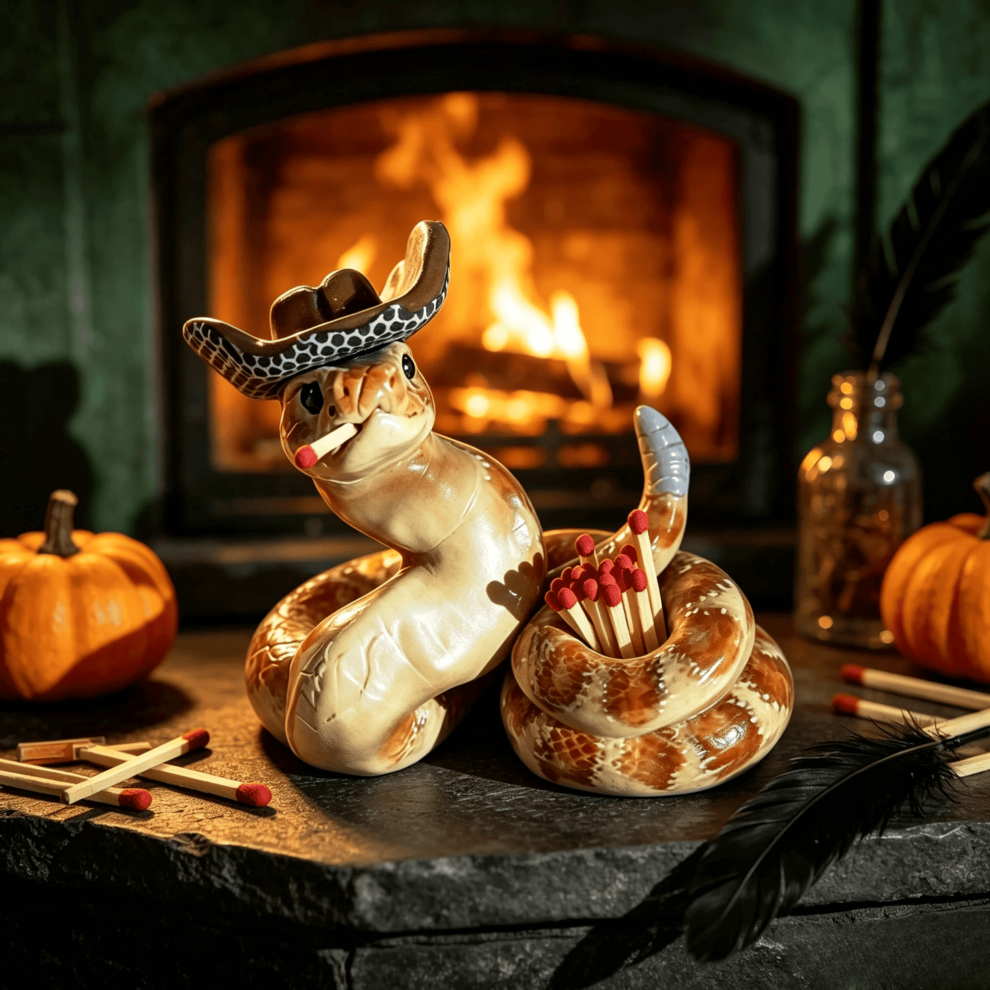 🐍 Snake Matchbox – Creative Decorative Match Holder with Artistic Design for Candles & Home Styling - Buy 1