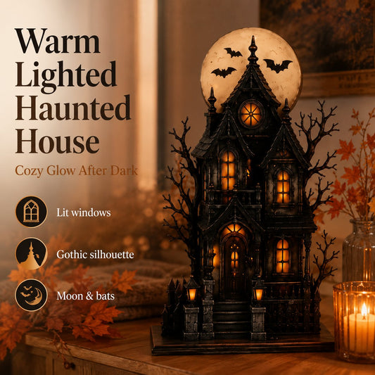🔥Last Day 49% OFF - 🧙🖤Lighted Halloween Haunted House & Character Figurine Collection - Lighted Haunted House