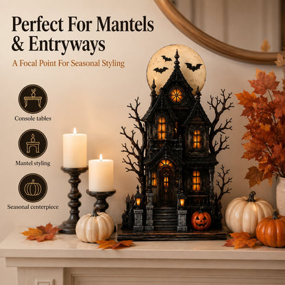 🔥Last Day 49% OFF - 🧙🖤Lighted Halloween Haunted House & Character Figurine Collection - Lighted Haunted House