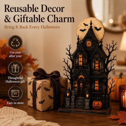 🔥Last Day 49% OFF - 🧙🖤Lighted Halloween Haunted House & Character Figurine Collection - Lighted Haunted House