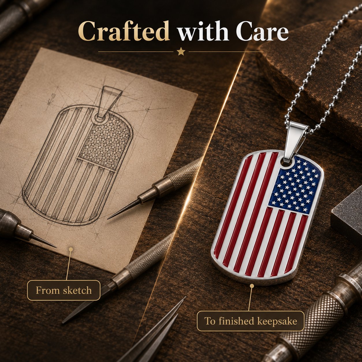 The Gift He’ll Never Forget — Handcrafted Flag Pendant