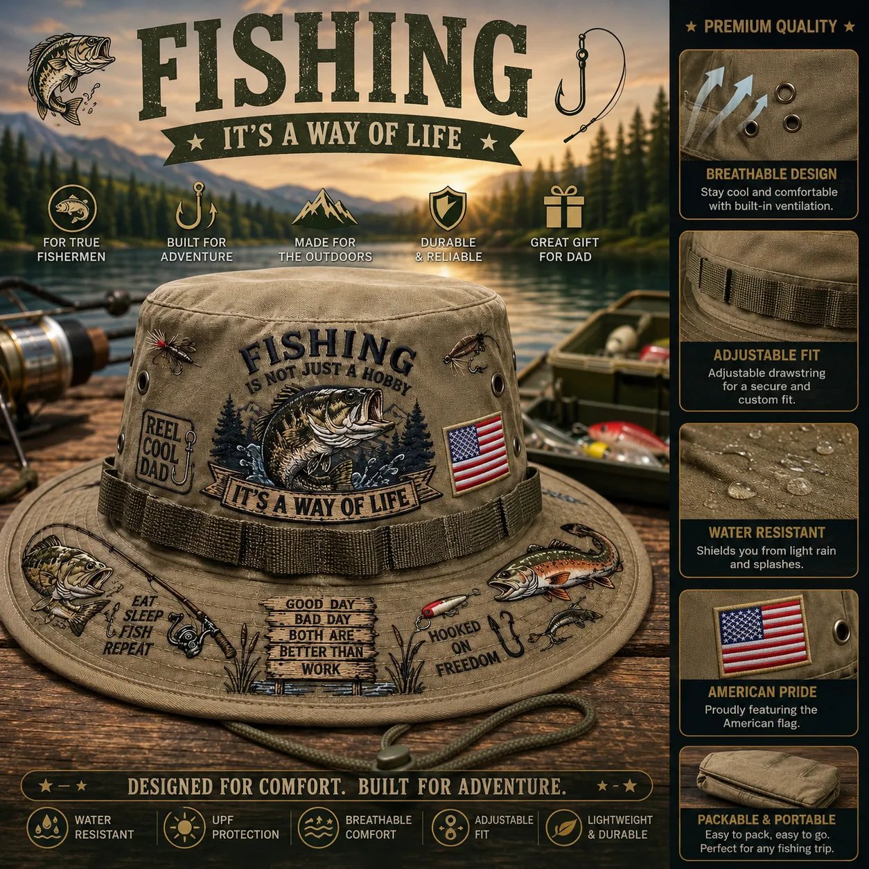 🔥Last Day 49% OFF - 🎣Fishing Is a Way of Life Bucket Hat