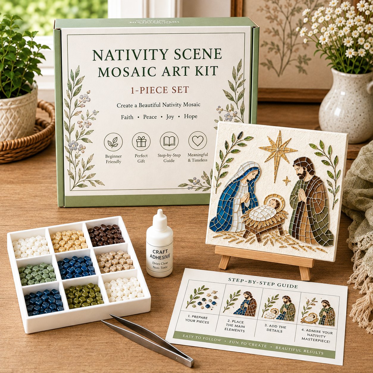 💥 LAST DAY 49% OFF - Nativity Sea Glass Art Kit