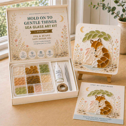DIY Cute Animals Sea Glass Art Kit Collection, Mosaic Craft Kit with Display Easel and Complete Supplies, Birthday Gift for Handicraft/Animal Lovers