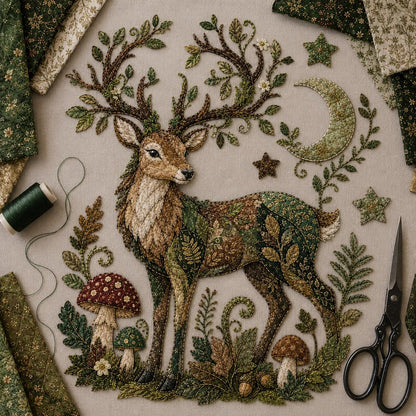 🔥🎁🌙 Beginner-Friendly Mythic Wilds DIY Layered Patchwork Art Kit | Complete Kit with Patterned Fabrics, Sewing Materials & Step-by-Step Guide Included 💕