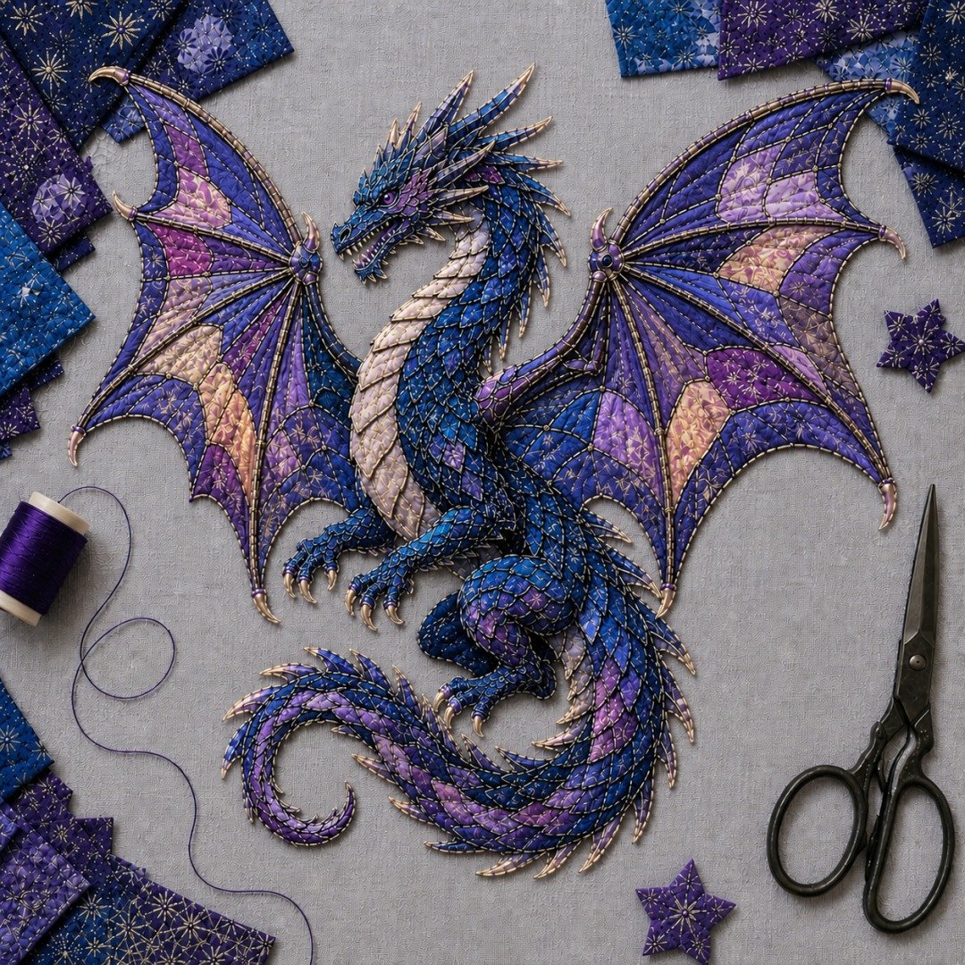 🔥🎁🌙 Beginner-Friendly Mythic Wilds DIY Layered Patchwork Art Kit | Complete Kit with Patterned Fabrics, Sewing Materials & Step-by-Step Guide Included 💕