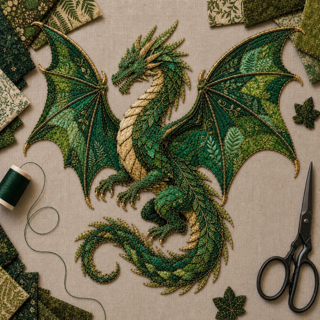 🔥🎁🌙 Beginner-Friendly Mythic Wilds DIY Layered Patchwork Art Kit | Complete Kit with Patterned Fabrics, Sewing Materials & Step-by-Step Guide Included 💕