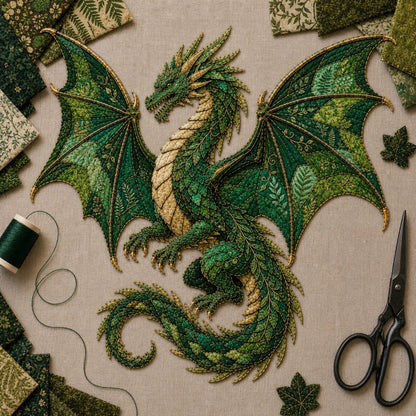 🔥🎁🌙 Beginner-Friendly Mythic Wilds DIY Layered Patchwork Art Kit | Complete Kit with Patterned Fabrics, Sewing Materials & Step-by-Step Guide Included 💕