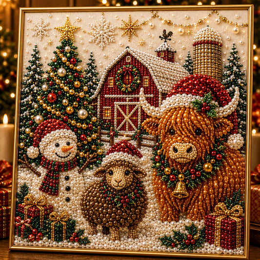 Christmas Farmhouse Decor DIY Diamond Pearl Art Kit