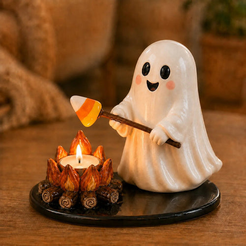 🔥LAST DAY 49% OFF💥Halloween Campfire Tealight Holder - Ghost Candy Corn Roast / ⚡Super fast delivery ⚡On Sale & Quick Ship