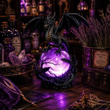 🔮🐉Gothic Dragon LED Crystal Ball Lamp for Dark Aesthetic Decor✨