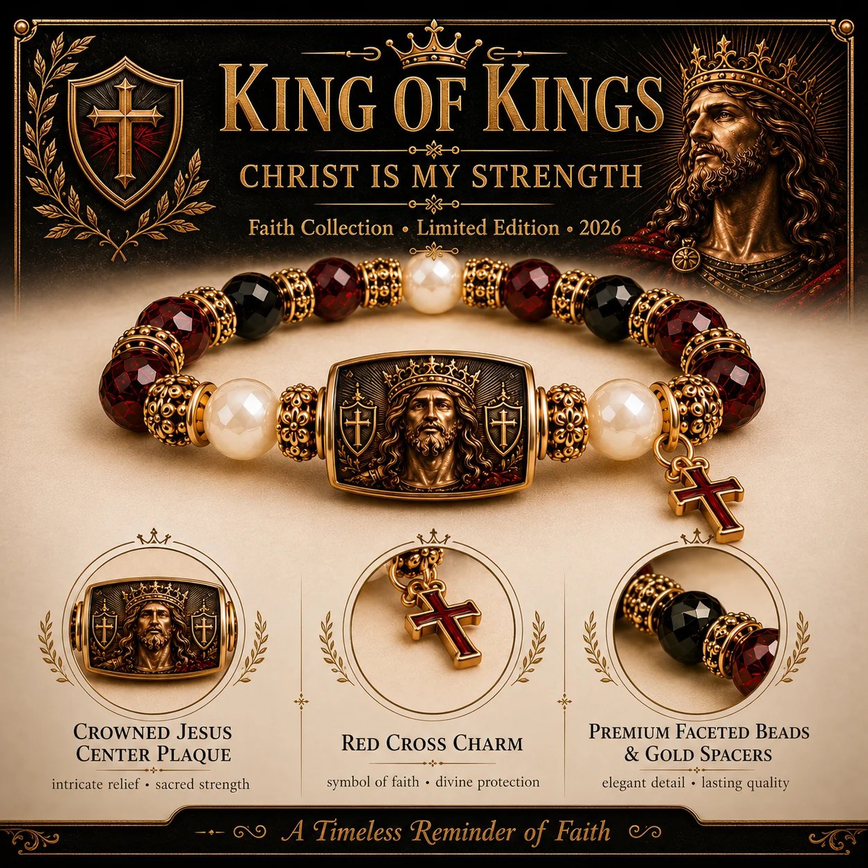 ✝️ Limited Edition Faith Bracelet Collection 2026 | 5 Sacred Designs, Comfortable Stretch Fit & Matching Devotional Gift Box 👑🕊️✨