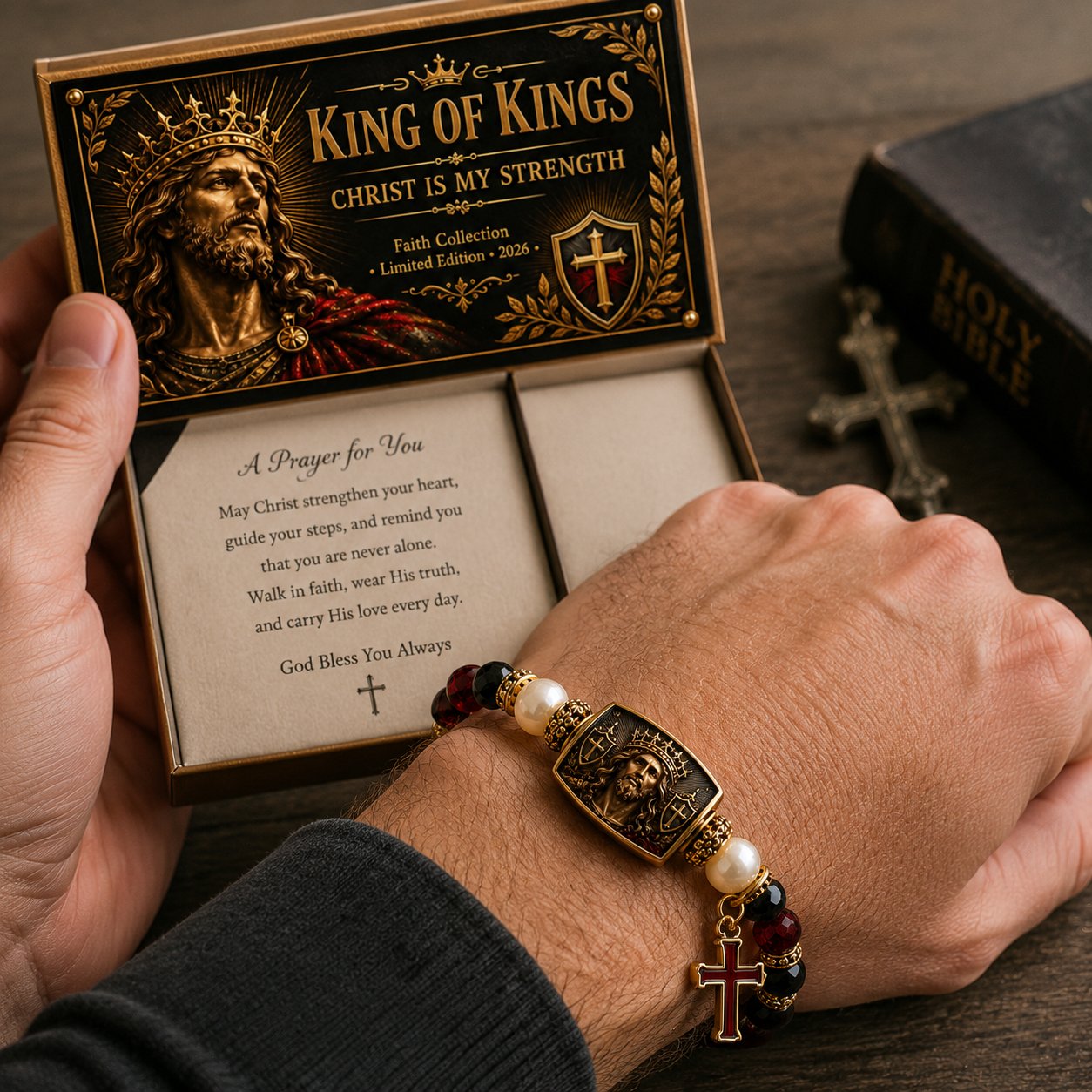 ✝️ Limited Edition Faith Bracelet Collection 2026 | 5 Sacred Designs, Comfortable Stretch Fit & Matching Devotional Gift Box 👑🕊️✨